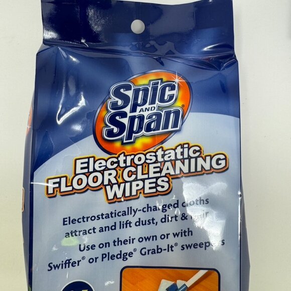 Lot 6 Spic & Span Electrostatic Floor Cleaning Wipes 96 Total Dry Floor Wipes - Picture 2 of 6